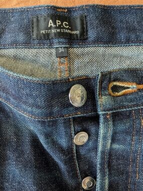 A.P.C. Petit New Standard Men's Dark Blue Selvedge Denim Jeans - 34